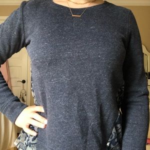 Long Sleeve Navy Lace Back Long Sleeve Shirt